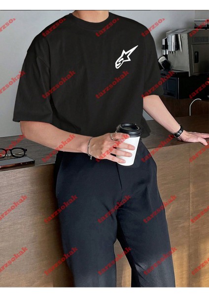 Tarzsokak Y2K Starz Baskılı Oversize Unisex Kısa Kollu Bisiklet Yaka T-Shirt fırsatları