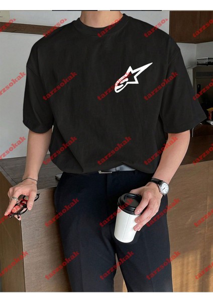 Tarzsokak Y2K Starz Baskılı Oversize Unisex Kısa Kollu Bisiklet Yaka T-Shirt indirimleri