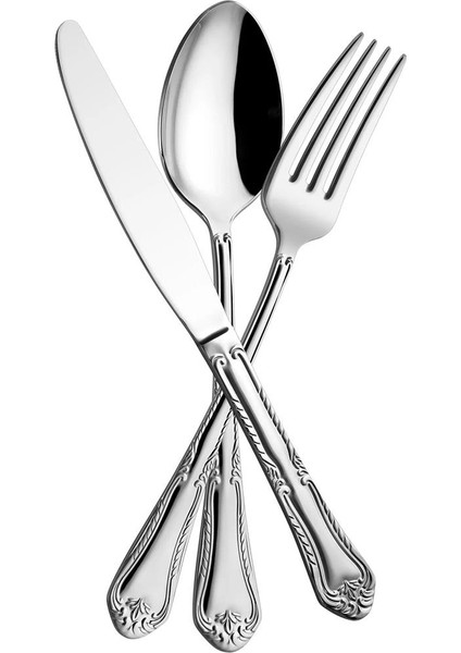 Dıana - 4125 - 72 Parça, 1. Sınıf Paslanmaz Çelik, Modern, Çatal, Kaşık, Bıçak Takımı, Gümüş Renk