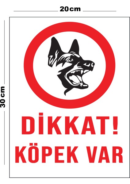 Metal Dikkat Köpek Var 20CM x 30CM A4 Büyüklüğünde Uyarı Levhası Yönlendirme Tabelası