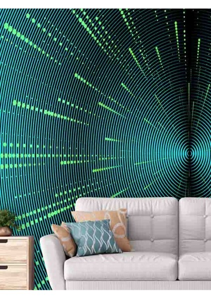 3 Boyutlu Çizgili Işık Ağı Desenli Isı ve Ses Yalıtımlı Sağlıklı Tekstil Duvar Kağıdı fırsatları