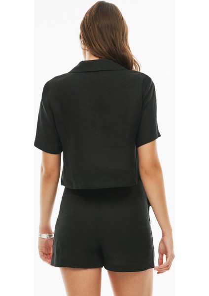 Celans Regular Fit Crop Boy Takma Kol Siyah Renk Kadın Ceket fırsatları