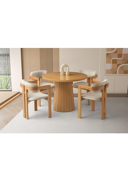 Atina Masa, Bera Sandalye, Natural, 100X100