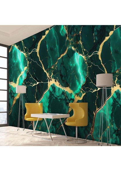 Duvar Kağıdı Lüks Zümrüt Yeşili Mermer Desenli Duvar Kağıdı | Zarif ve Göz Alıcı Mekanlar fiyatları