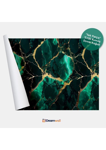 Duvar Kağıdı Lüks Zümrüt Yeşili Mermer Desenli Duvar Kağıdı | Zarif ve Göz Alıcı Mekanlar indirimleri
