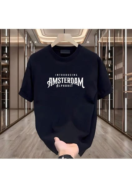 Amsterdam Baskılı Siyah Erkek
