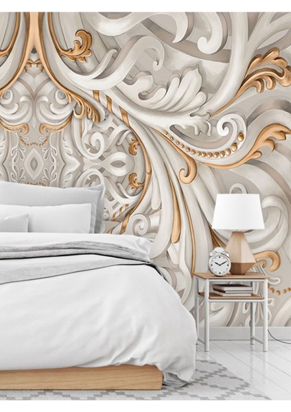 3 Boyutlu Mermer Sanat Desenli Silinebilir Sağlıklı Tekstil Duvar Kağıdı modelleri