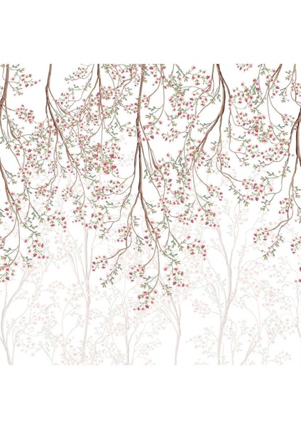 Doğal ve Zarif Çiçek Dalı Desenli Tek Parça Duvar Kaplaması -Çiçek Motifli Duvar Kağıdı fırsatları