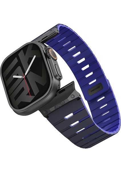 Watch Ultra 49MM Gemini Serisi Tpu Magnetik Silikon Kordon Lacivert