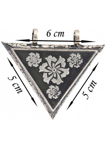 Gümüş Üçgen Içi Açılabilen Çiçek Muskalık Kolye fiyatları