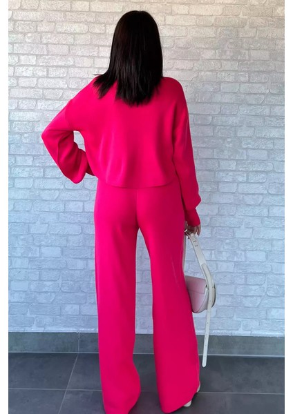 Crop Kazak Pantolon Triko Ikili Takım fırsatları