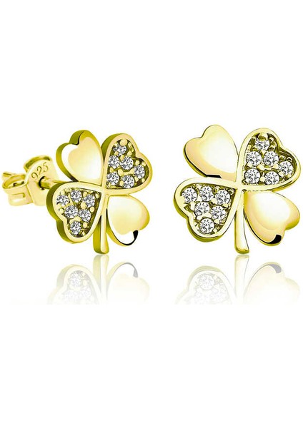 Gümüş Yonca Kadın Küpe