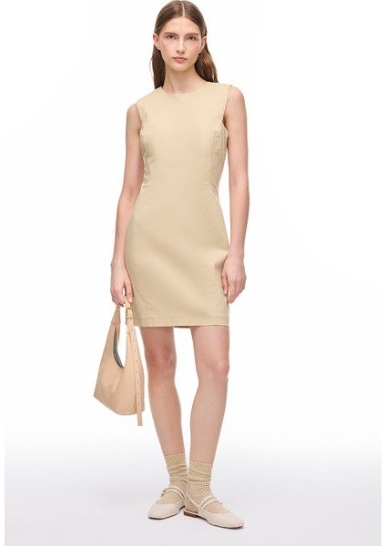 Açık Devetüyü Ginas Regular Fit Mini Boy Elbise