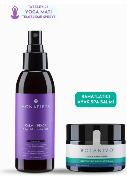 Yoga Namaste Seti | Yoga Matı Temizleme ve Aura Spreyi & Rahatlatan Ayak Spa Balmı | 2 Li Set