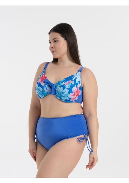 Aquaviva Kadın Büyük Beden Mavi Çiçek Desen Daniela Balen Destekli Bikini Takımı fiyatları