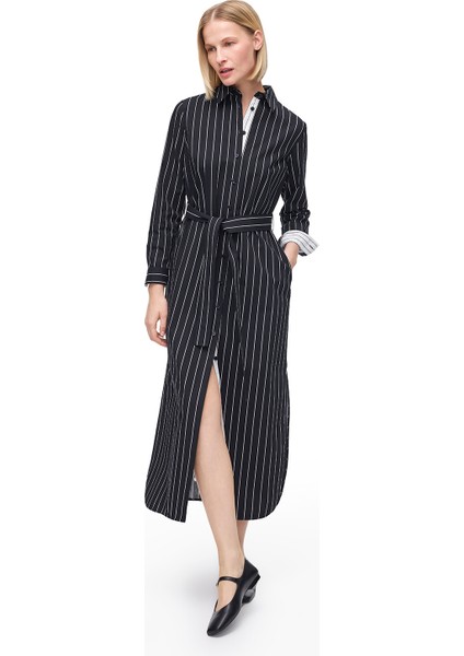 Siyah Toris Rahat Kalıp Diz Boy Elbise fiyatları