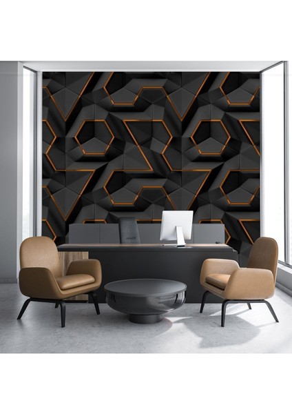 Duvar Kağıdı-3d Geometrik Isı ve Ses Yalıtımlı Tekstil Duvar Kaplaması-Silinebilir-Kolay Uygulanır fiyatları