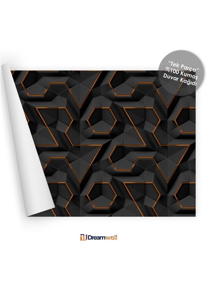 Duvar Kağıdı-3d Geometrik Isı ve Ses Yalıtımlı Tekstil Duvar Kaplaması-Silinebilir-Kolay Uygulanır indirimleri