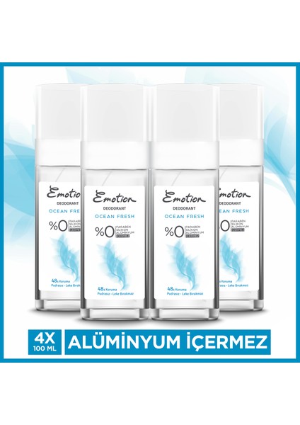 Ocean Fresh Pump Sprey Kadın Deodorant 4X100 ml