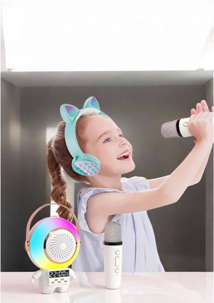 Çocuklara Özel Kablosuz Bluetooth Bağlantılı Karaoke Mikrofon