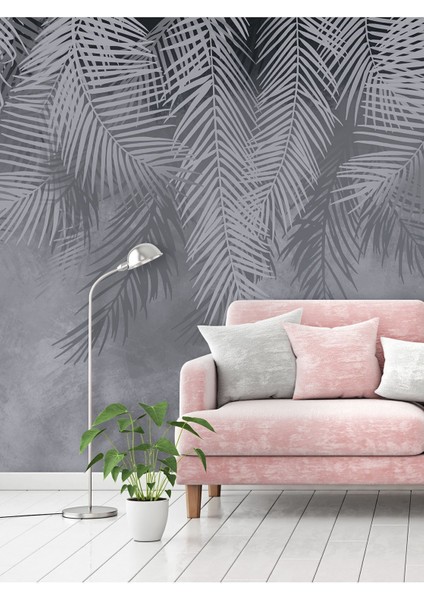 Tropik Yapraklar Desenli Silinebilir Sağlıklı Tekstil Duvar Kağıdı