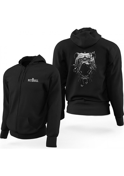 Pitbull Siyah Fermuarlı Limited Edition Kapşonlu Sweatshirt