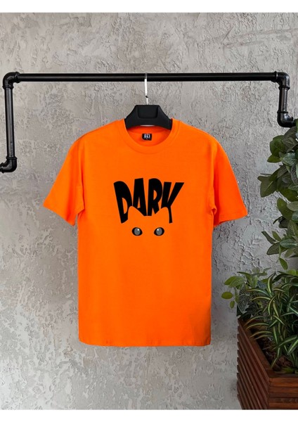 Dark Baskılı Turuncu Oversize Erkek