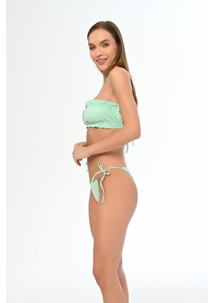 Aquaviva Kadın Mint Luıza Straplez Sürgülü Brezılıan Fırfırlı Bikini Takımı modelleri