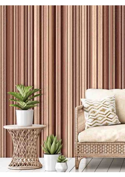 3 Boyutlu Çizgili Desenli Silinebilir Sağlıklı Tekstil Duvar Kağıdı