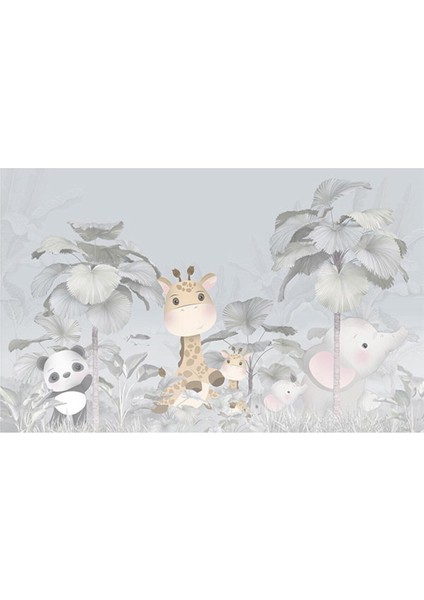 Çocuk Odası Için Sade ve Şirin Zürafa Temalı Duvar Kağıdı-Antialerjik Isı ve Ses Yalıtımı Özelliği modelleri