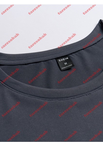 Tarzsokak Model 3238 Erkek Yazlık Yuvarlak Yaka Kısa Kollu Günlük Tişört, Yaz indirimleri