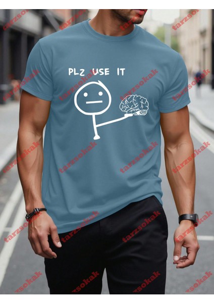 Tarzsokak Model 3473 Erkek Yazlık Yuvarlak Yaka Kısa Kollu Günlük Tişört, Yaz