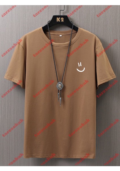 Tarzsokak Model 3683 Erkek Yazlık Yuvarlak Yaka Kısa Kollu Günlük Tişört, Yaz