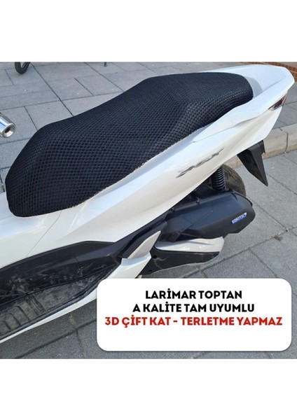 Honda Pcx File Sele Koltuk Kılıfı 3D Çift Kat File Terletme Yapmaz - Alttan Cırtlı