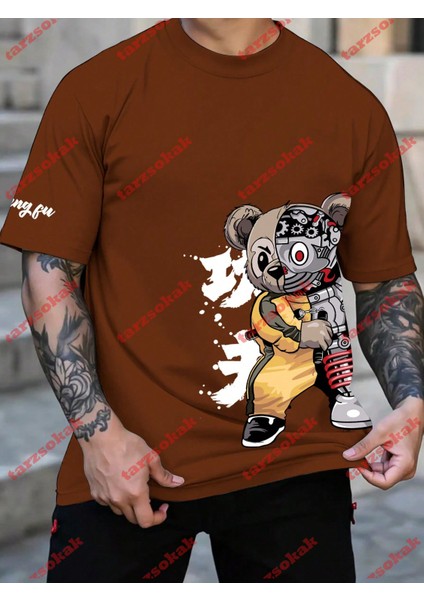 Tarzsokak Model 3351 Erkek Yazlık Yuvarlak Yaka Kısa Kollu Günlük Tişört, Yaz