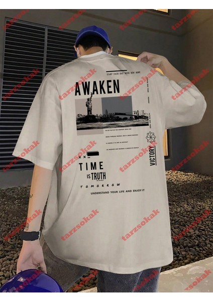 Tarzsokak Model 3356 Erkek Yazlık Yuvarlak Yaka Kısa Kollu Günlük Tişört, Yaz