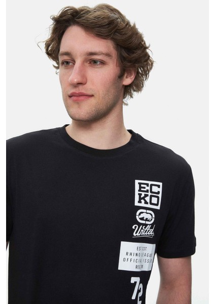 Tomlınson Siyah Bisiklet Yaka Baskılı Standard Fit Erkek Tshirt fiyatları