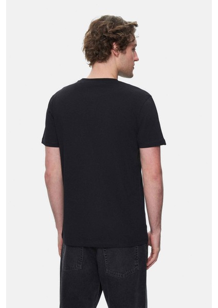 Tomlınson Siyah Bisiklet Yaka Baskılı Standard Fit Erkek Tshirt fırsatları