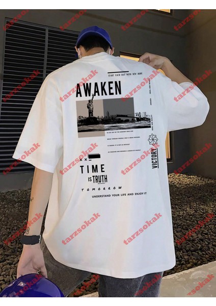 Tarzsokak Model 3356 Erkek Yazlık Yuvarlak Yaka Kısa Kollu Günlük Tişört, Yaz