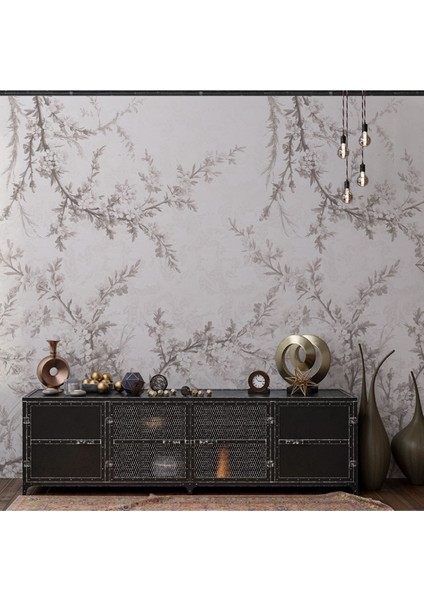 Zarif Çiçek Motifli Tek Parça Digital Baskılı Duvar Kağıdı-Çiçek Desenli Duvar Kağıdı modelleri