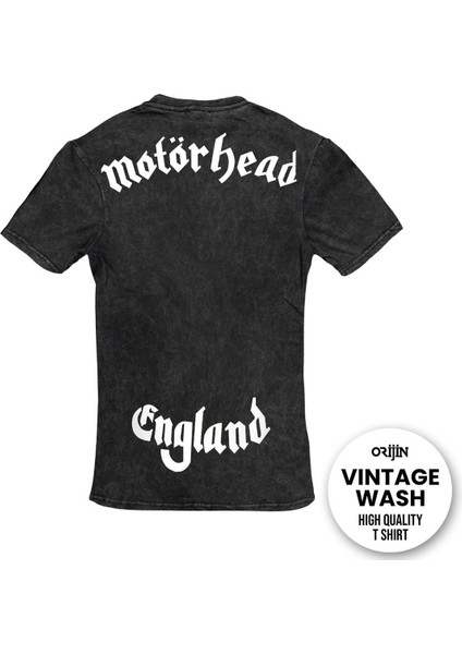 Tarzsokak Motörhead England Ön Arka Baskılı Unisex Yıkamalı Vintage modelleri
