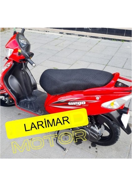 Tvs Wego Sele Koltuk Kılıfı 3D Çift Kat File Terletme Yapmaz - Alttan Cırtlı Kolay Montaj