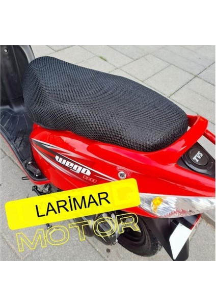 Tvs Wego Sele Koltuk Kılıfı 3D Çift Kat File Terletme Yapmaz - Alttan Cırtlı Kolay Montaj