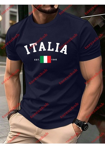 Tarzsokak Model 3547 Erkek Yazlık Yuvarlak Yaka Kısa Kollu Günlük Tişört, Yaz