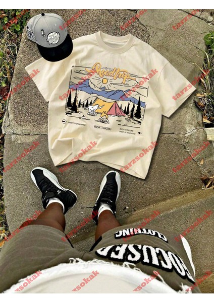 Tarzsokak Model 3901 Erkek Yazlık Yuvarlak Yaka Kısa Kollu Günlük Tişört, Yaz