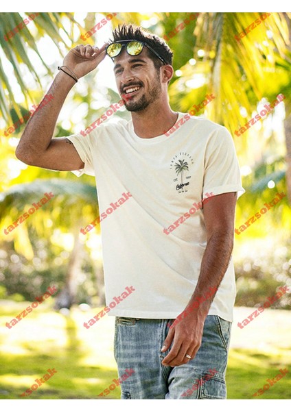 Tarzsokak Model 3512 Erkek Yazlık Yuvarlak Yaka Kısa Kollu Günlük Tişört, Yaz fiyatları