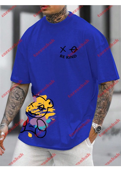 Tarzsokak Model 3706 Erkek Yazlık Yuvarlak Yaka Kısa Kollu Günlük Tişört, Yaz