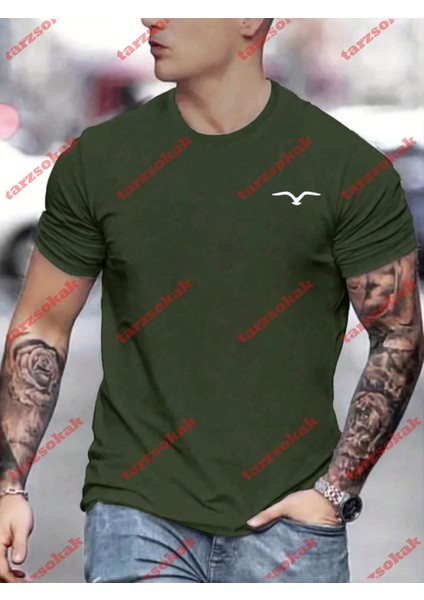 Tarzsokak Model 3953 Erkek Yazlık Yuvarlak Yaka Kısa Kollu Günlük Tişört, Yaz