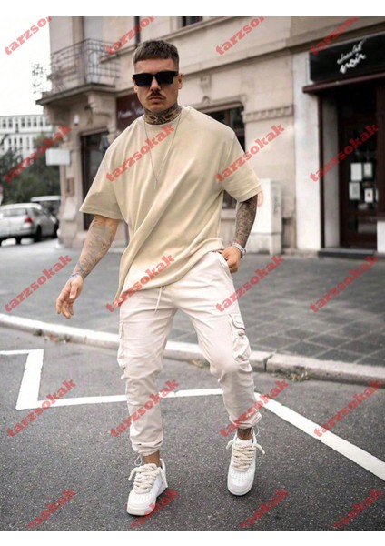 Tarzsokak Model 3458 Erkek Yazlık Yuvarlak Yaka Kısa Kollu Günlük Tişört, Yaz fırsatları