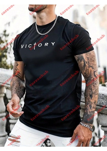 Tarzsokak Model 3938 Erkek Yazlık Yuvarlak Yaka Kısa Kollu Günlük Tişört, Yaz